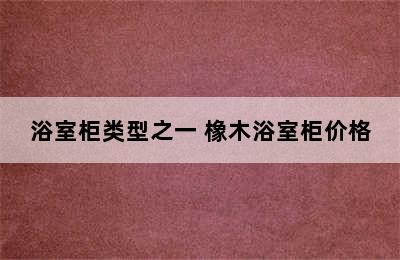 浴室柜类型之一 橡木浴室柜价格